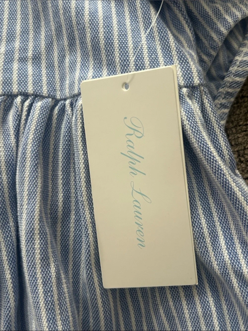 Ralph Lauren Light Blue & White Striped Polo Dress&Bloomer50% OFF SEND OFFERS
